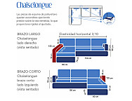 Funda para sofá chaise longue Izquierda largo Brick goma ancha