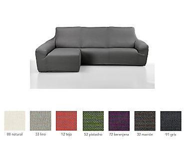 Cañete - Funda para sofá chaise longue Derecha largo Brick goma ancha