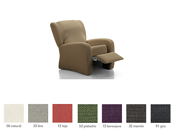 Cañete - Funda para sofá sillón relax 4 piezas Brick sin goma