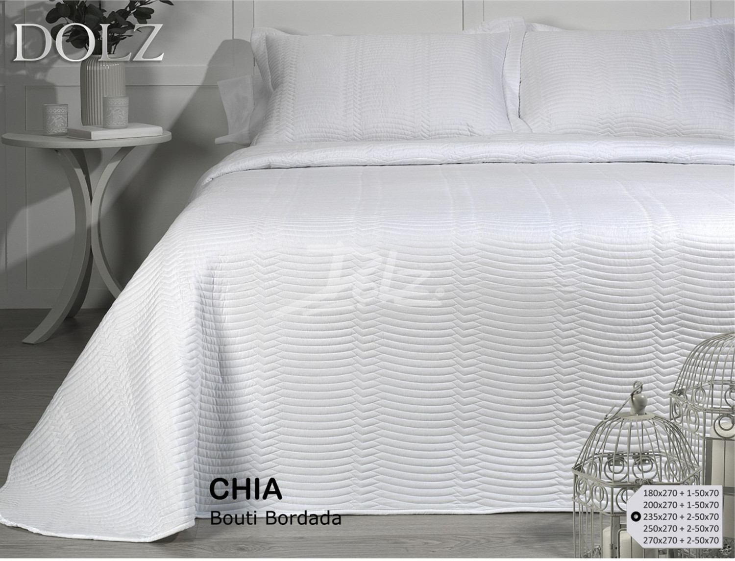 Dolz Colcha Dolz con relleno fino y fundas de cojín Chia