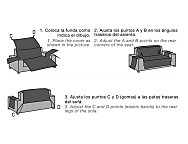 Cubre sofá acolchado reversible 4 plazas Couch