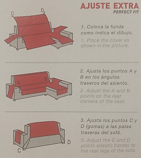 Cubre sofá acolchado chaise longue Couch