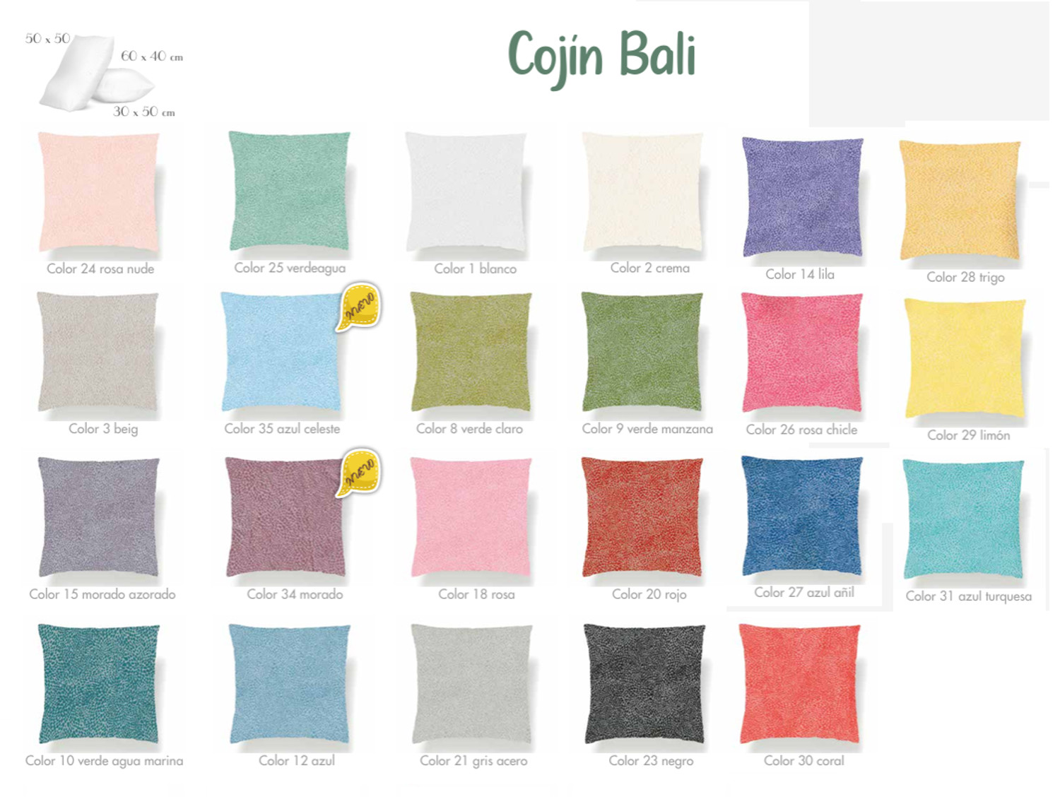 Textilia Cojín con relleno Bali Textilia