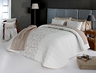 Haz clic para ampliar Edredón Jacquard tipo B3 Amiens con fundas de cojín incluidas beige cama 150