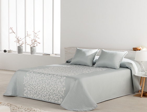 JVR - Colcha Piqué Jacquard Reversible Amal perla cama 180