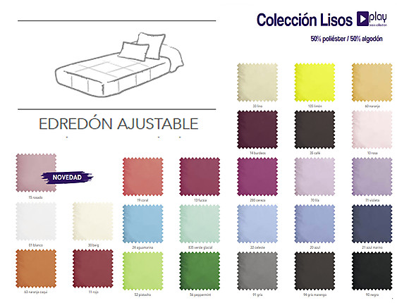 Cañete - Edredón ajustable liso Play Basic Collection limón cama 105