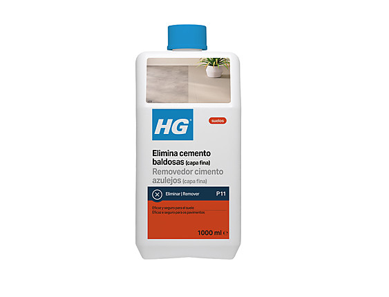 HG - Elimina cemento baldosas capa fina (producto 11). Elimina el cemento de la superficie, no de las juntas