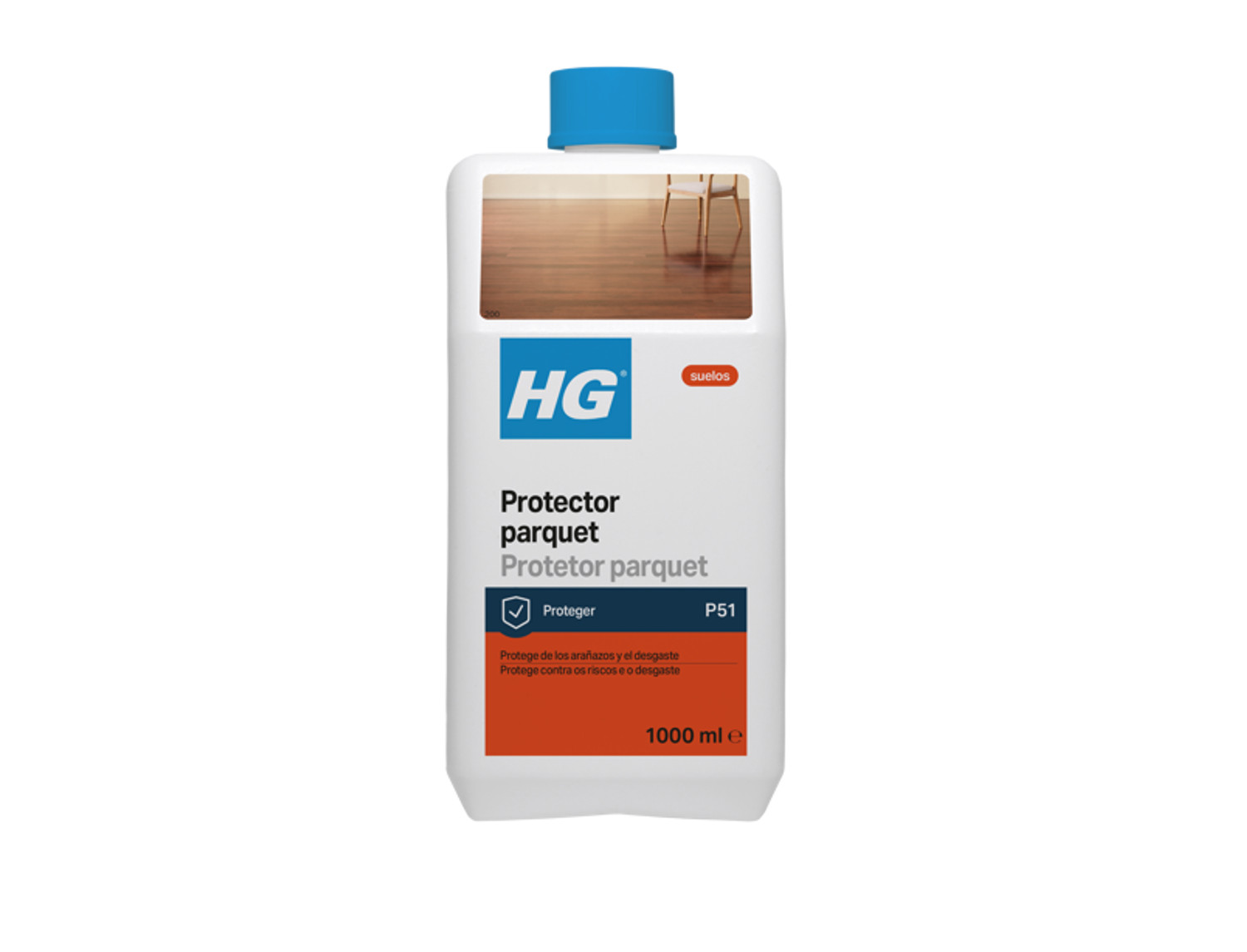 HG Protector parquet (producto 51). Capa protectora brillante, antideslizante y antiarañazos