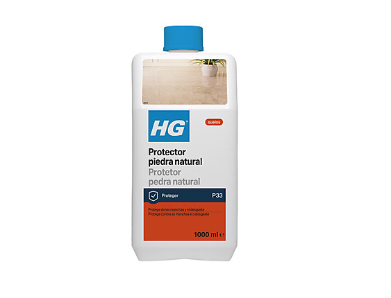 HG - Protector piedra natural (producto 33). Capa protectora brillante, antideslizante y antimanchas para piedra natural y mármol