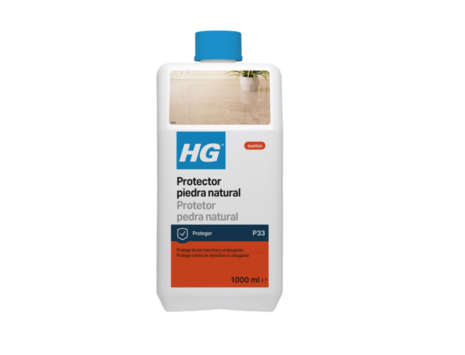 HG Protector piedra natural (producto 33). Capa protectora brillante, antideslizante y antimanchas para piedra natural y mármol