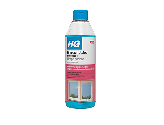 HG - Limpiacristales concentrado. PH neutro. Limpia y desengrasa totalmente. Resultado sin huellas