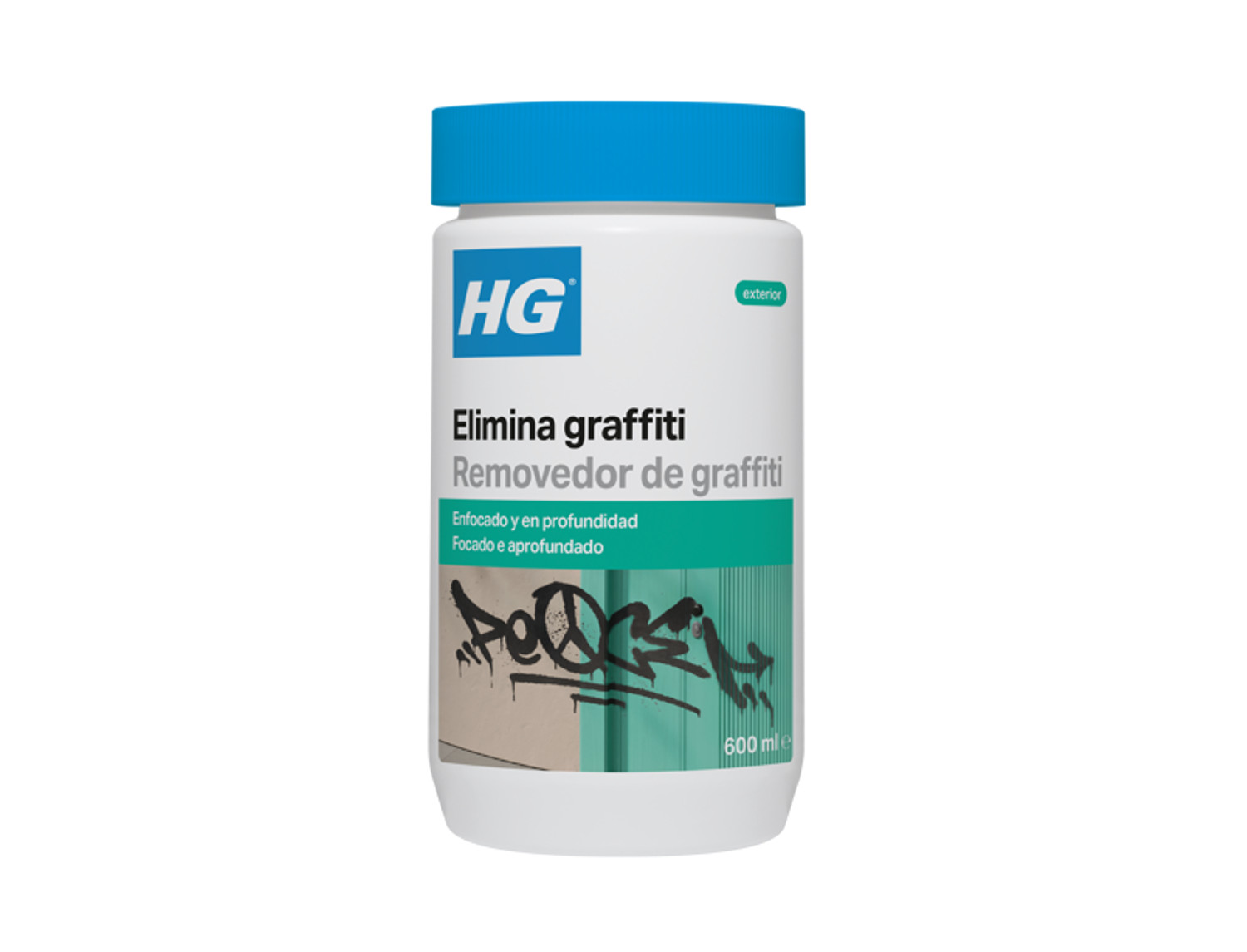 HG Elimina grafitis. Quita la pintura de aerosoles y rotuladores de multitud de superficies.