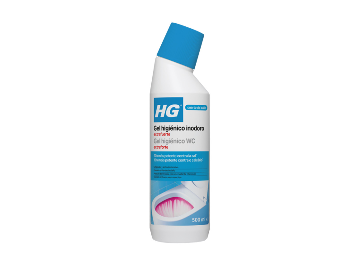 HG Gel higiénico inodoro extrafuerte. Limpiador superintensivo. No daña el esmalte