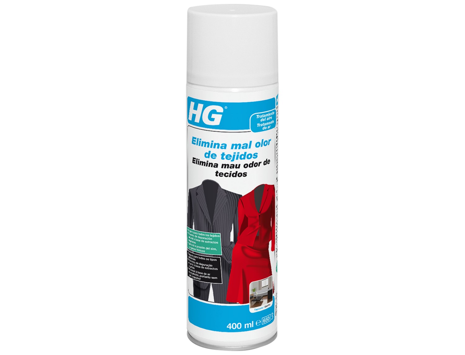 HG - Elimina mal olor de tejidos (purificante natural con extractos de plantas) para sofás, colchones, cortinas... HG Elimina mal olor de tejidos (purificante natural con extractos de plantas) para sofás, colchones, cortinas...