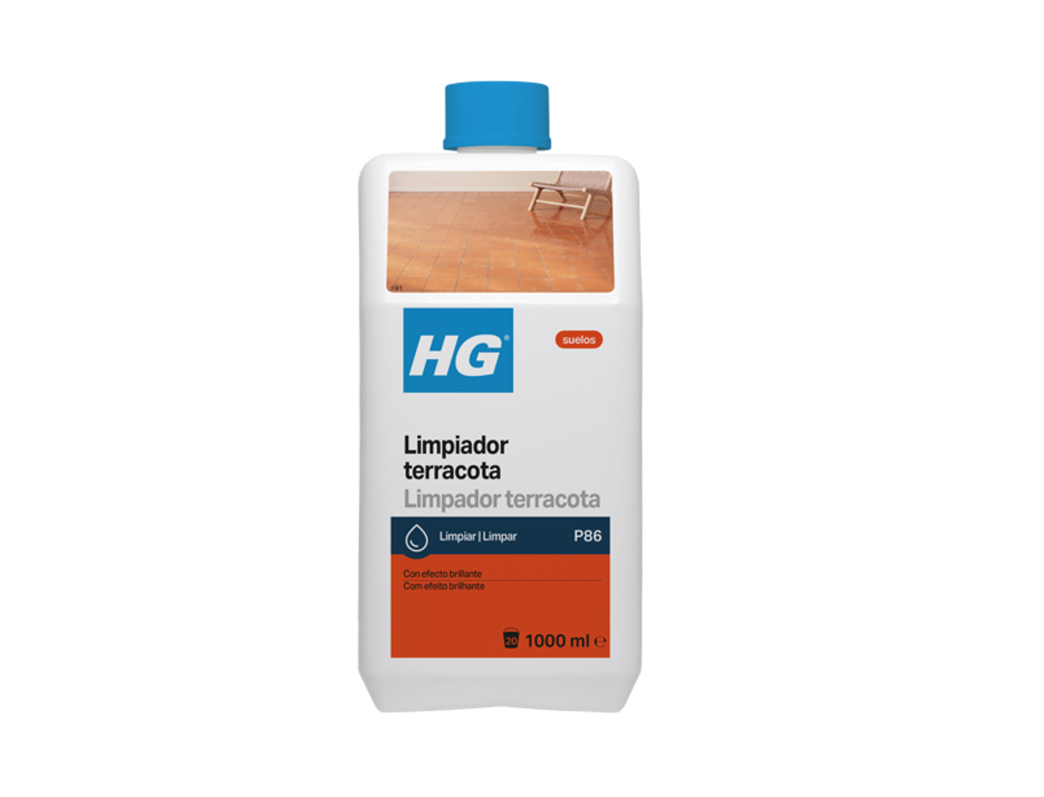 HG Limpiador terracota (producto 86). Uso diario, restaura el brillo