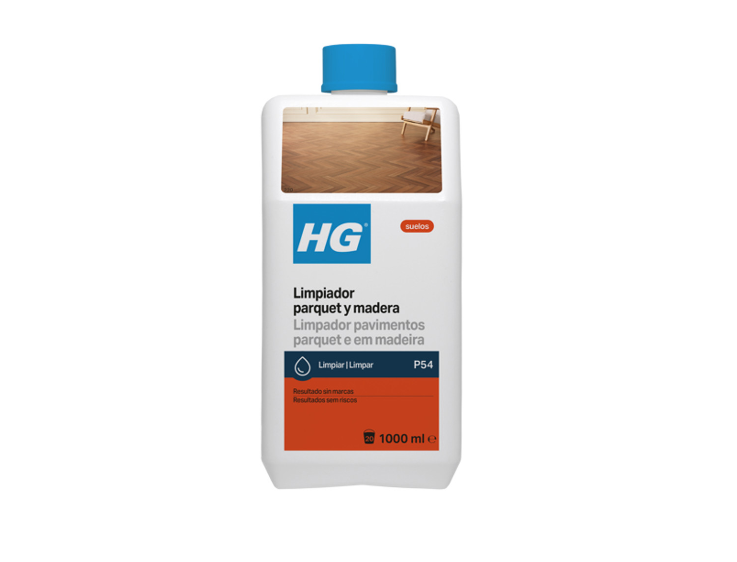 HG Limpiador parquet y madera (producto 54). Fregasuelos de uso diario.