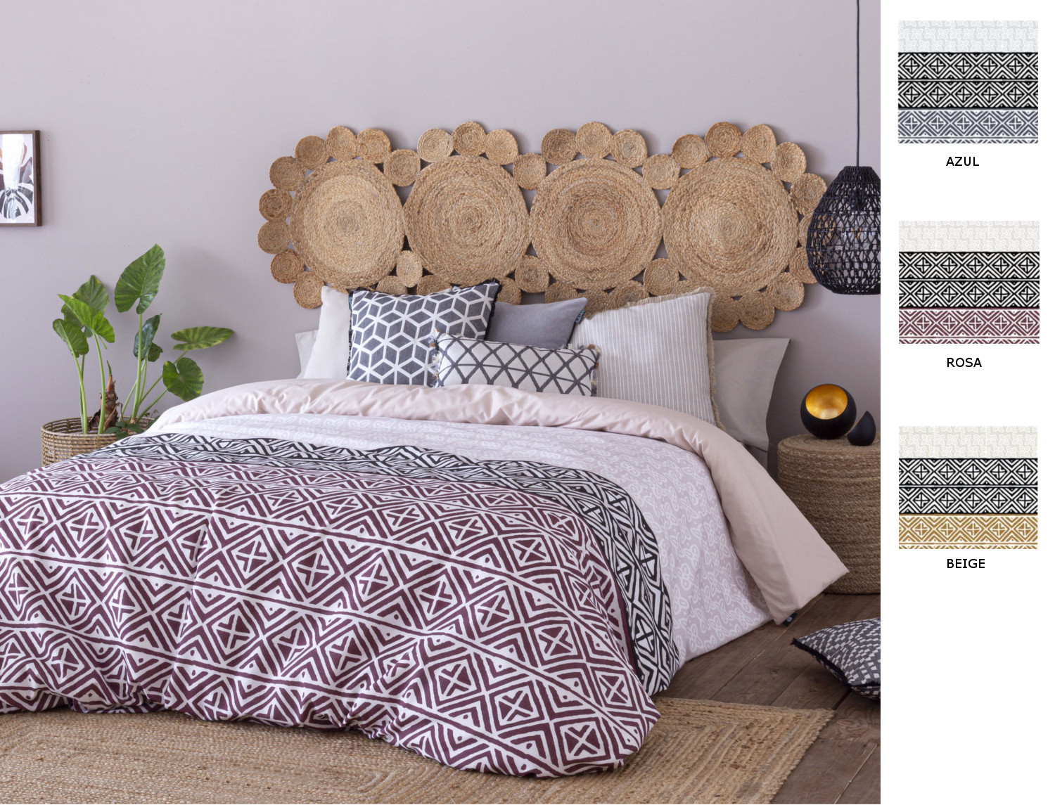 Confecciones Paula Funda nórdica Mijas color Azul, Beige o Rosa