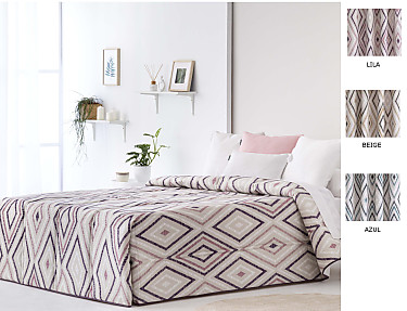 Confecciones Paula - Edredón Conforter Zafra color Azul, Beige o Lila