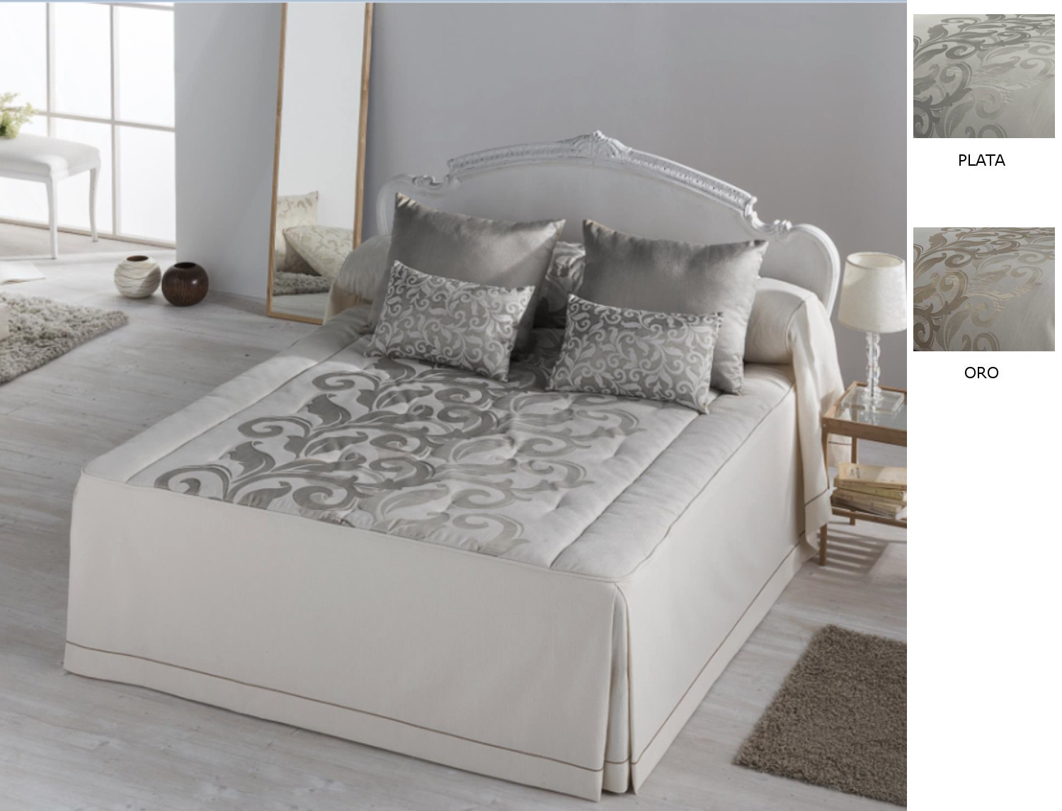 JVR Colcha edredón Jacquard Donatella color Oro o Plata