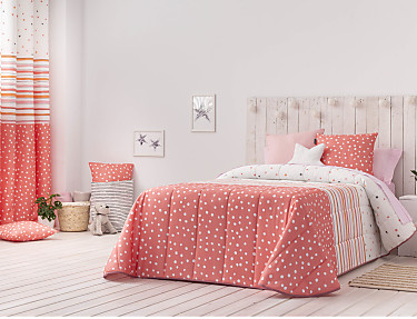 Confecciones Paula - Edredón bouti Cenefas doble relleno (200 gr) color Rosa