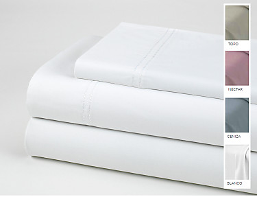 Estelia - Juego de cama Estelia doble pespunte Qutun 300 hilos 100% Algodón Orgánico
