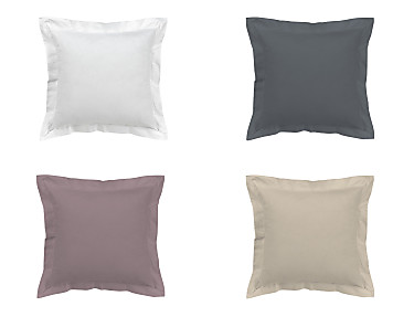 Estelia - Pack 2 cojines 100% Algodón Orgánico 300 hilos doble pespunte Qutun