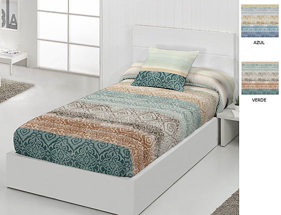 JVR - Edredón ajustable Bakar JVR  color Azul o Verde