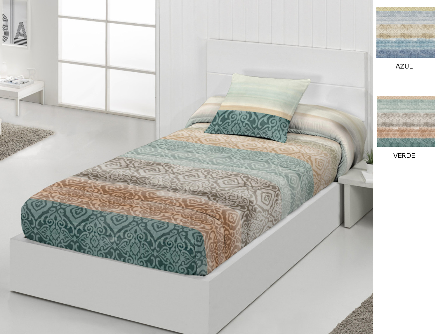 JVR Edredón ajustable Bakar JVR  color Azul o Verde