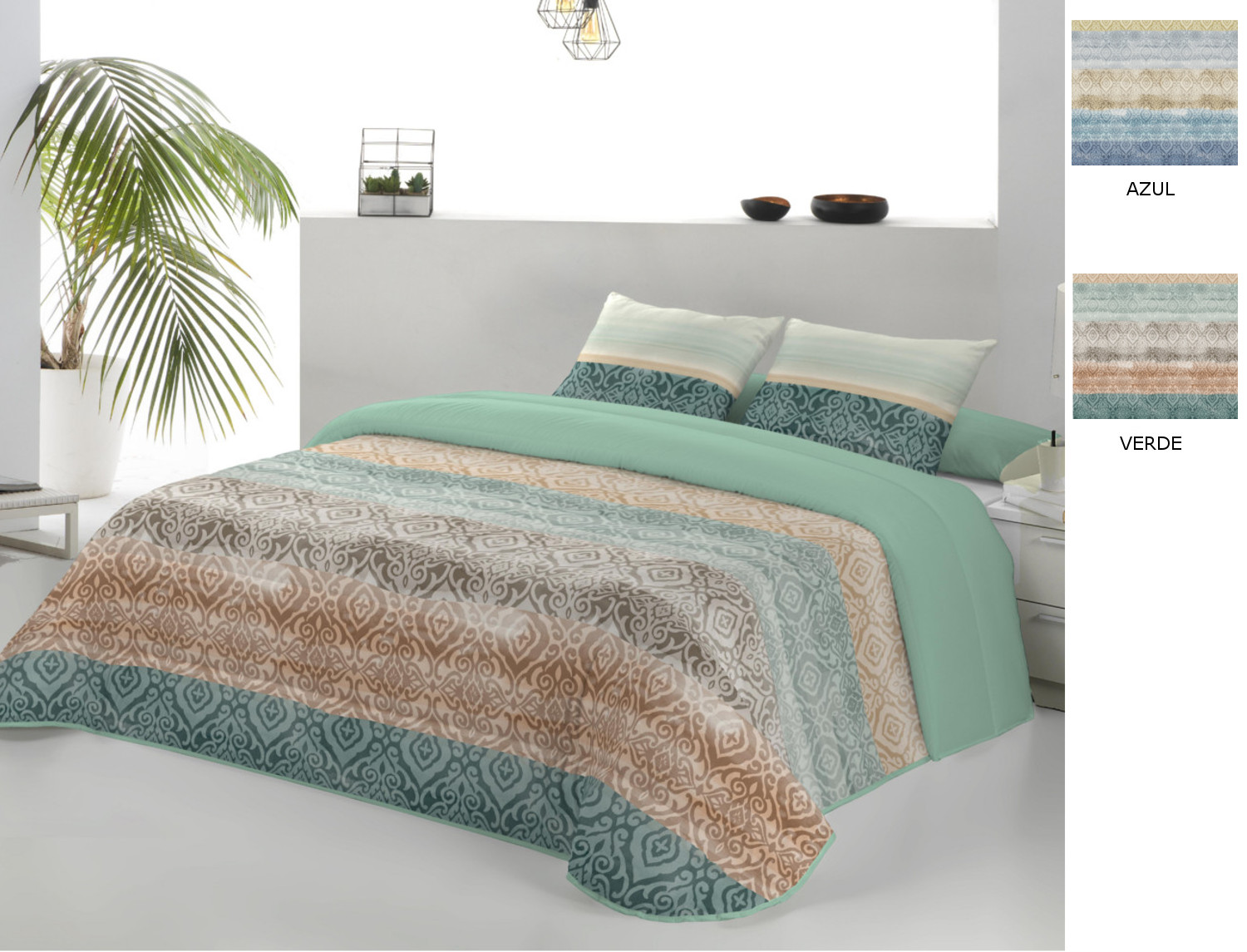 JVR Edredón Conforter Nórdico Bakar JVR color Azul o Verde