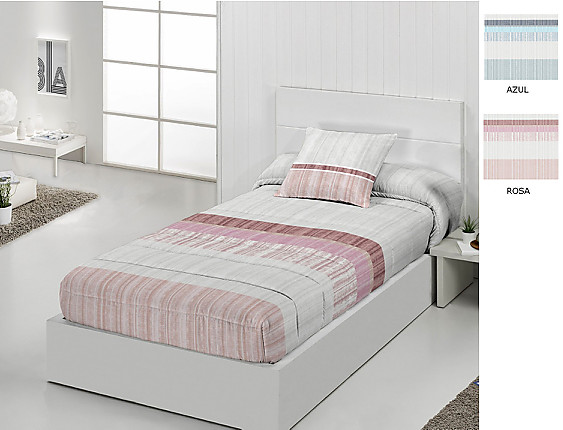 JVR - Edredón ajustable Bombay color Azul o Rosa