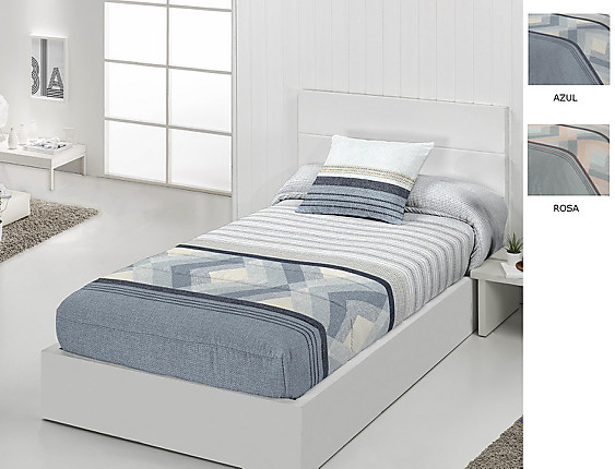 JVR - Edredón ajustable Colman color Azul o Rosa