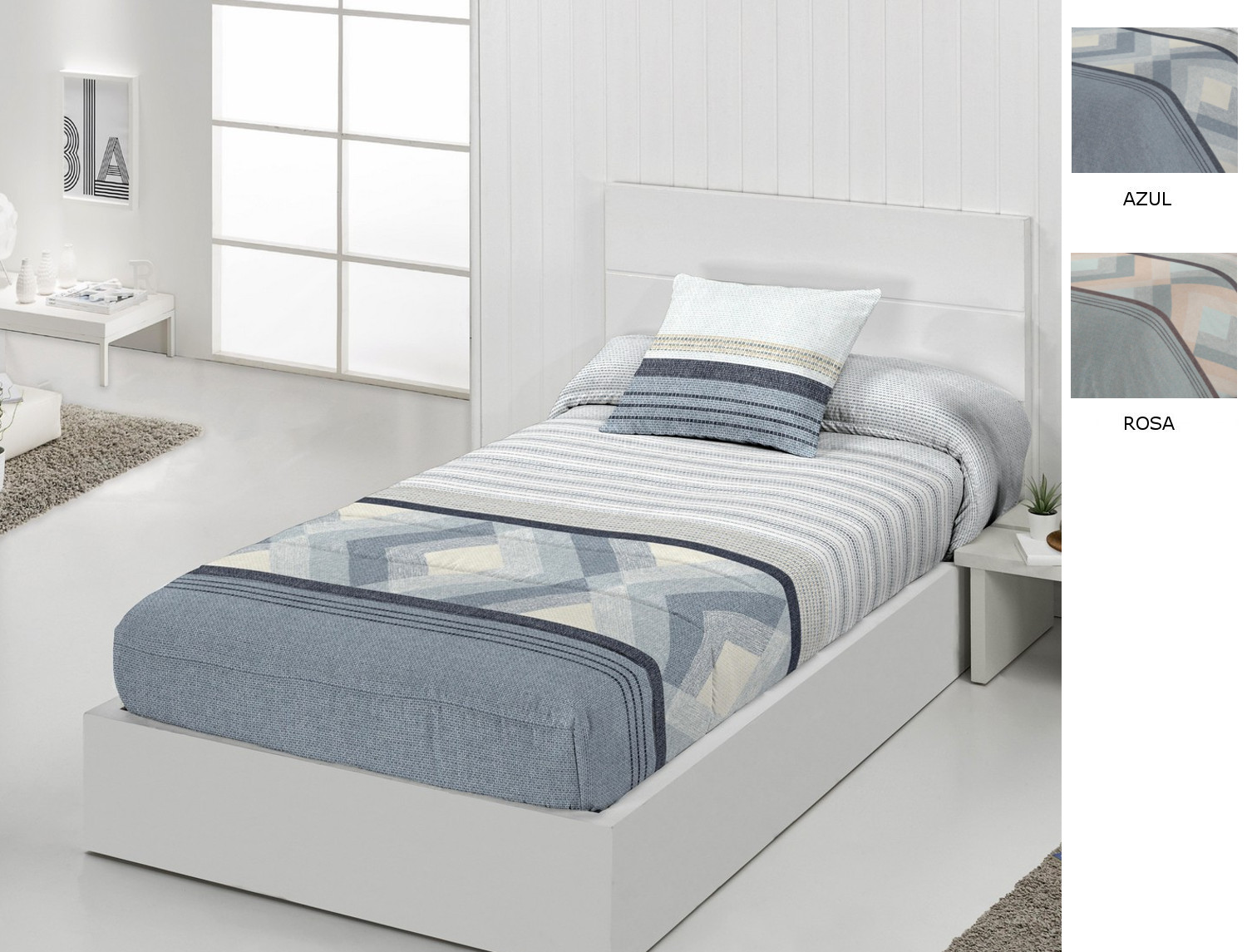 JVR Edredón ajustable Colman color Azul o Rosa