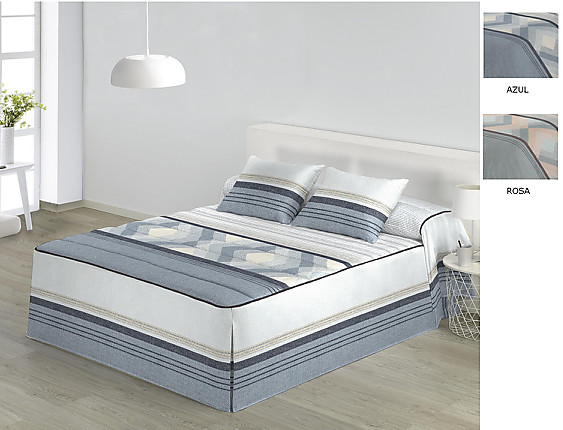 JVR - Colcha Edredón Colman color Azul o Rosa