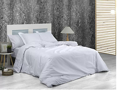 Estelia - Funda Nórdica Estelia Combi 300 hilos 100% Algodón  Blanco Listado