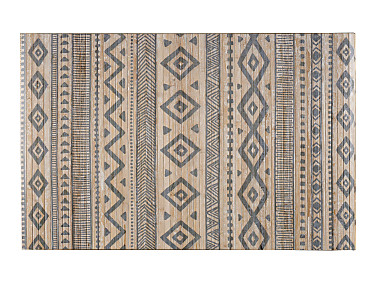 Storplanet - Alfombra bambú Bamboo Cool Etnic AT6 Blanco-Gris