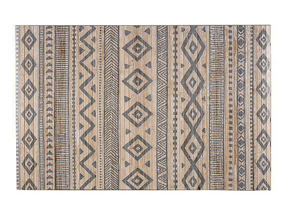 Storplanet - Alfombra bambú Bamboo Cool Etnic AT6 Blanco-Gris