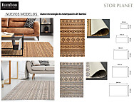 Alfombra bambú Bamboo Cool Etnic AT6 Blanco-Gris