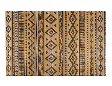 Storplanet - Alfombra bambú Bamboo Cool Etnic AT5 Natural-Negro
