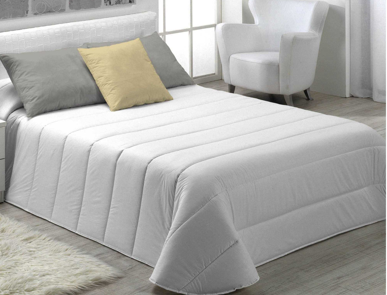 Edredón lisos Basic Collection blanco cama 105 - Centro Textil Hogar