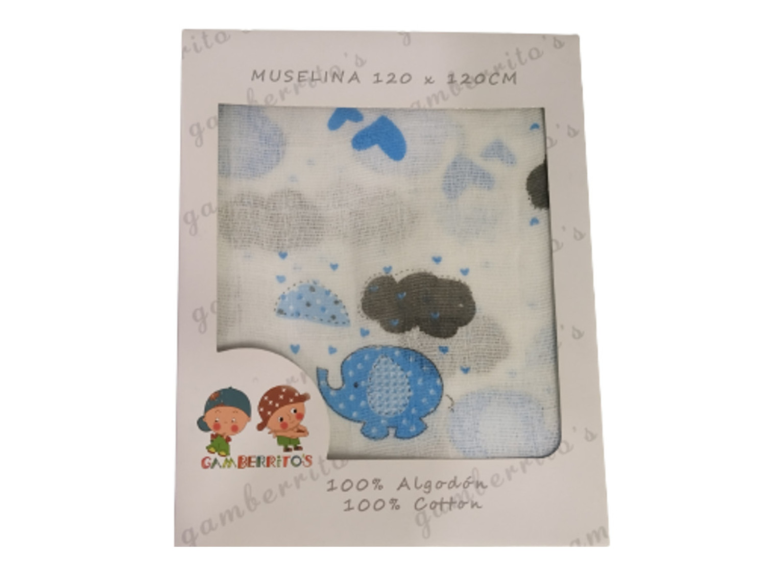 Gamberritos Muselina Elefante azul 10364