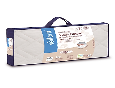 Velfont Almohada Visco Cotton doble funda. Firmeza Media-Baja. Últimas unidades. Medida 105