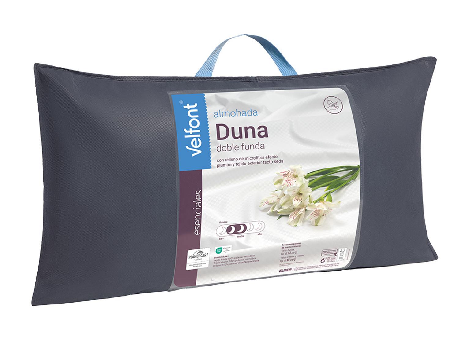 Velfont Almohada Duna Ribete doble funda. Firmeza Media-Baja