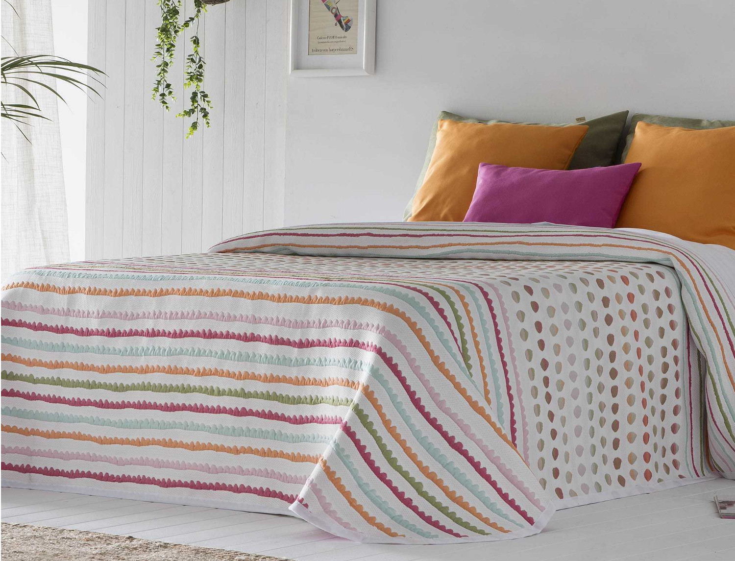 Cañete Colcha Jacquard Bain Rosa