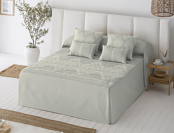 JVR - Colcha edredón Jacquard Idalia Gris