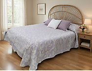 Haz clic para ampliar Colcha Reversible Leave Morado oferta fin de existencias