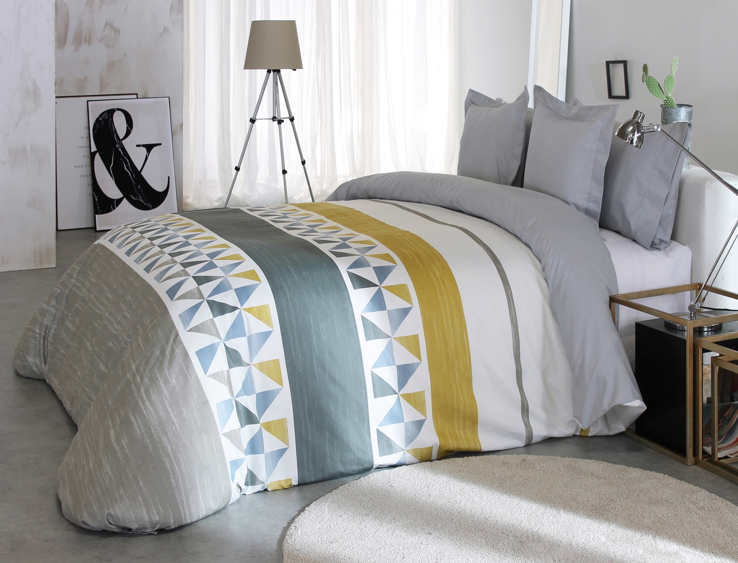 Reig Marti Funda nórdica Wang 01 Beige Ocre Oferta fin de existencias