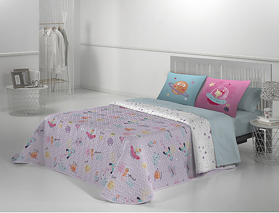 JVR - Colcha Bouti Reversible Planet Malva