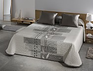 Colcha piqué Jacquard Zen Gris