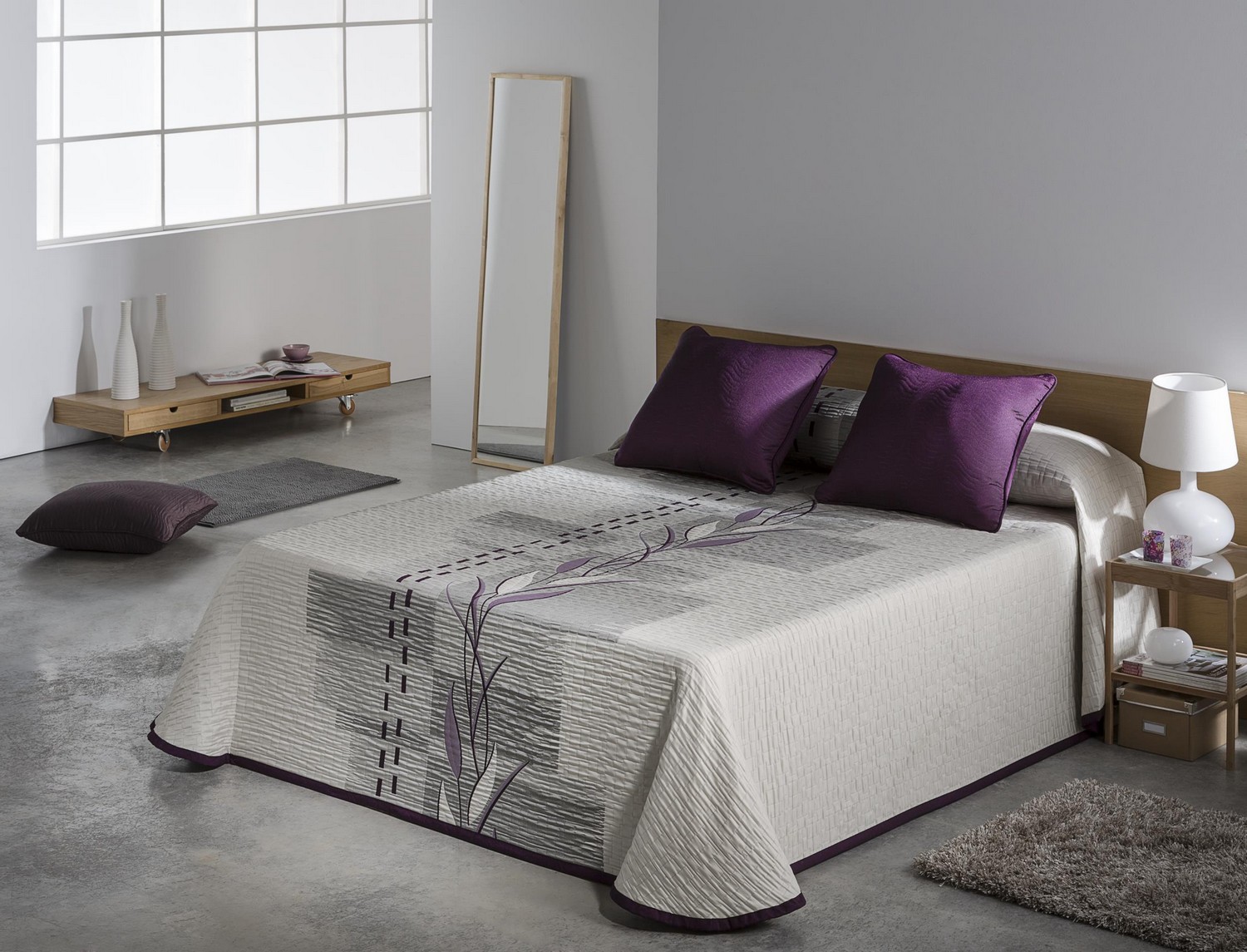 JVR Colcha piqué Jacquard Zen color Morado últimas unidades