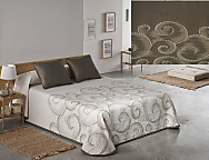 Colcha Piqué Jacquard Reversible Atica Beige